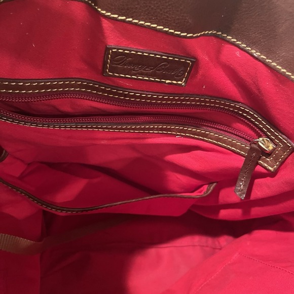 Dooney & Bourke Florentine Logo Lock Brown Leather Hobo Bag w/Dust Bag Pls Read - Picture 13 of 16